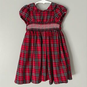2T girls Christmas smocked dress